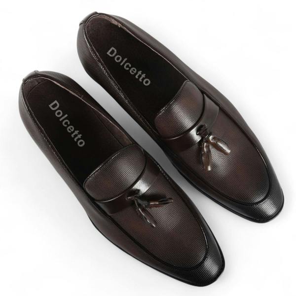 Dolcetto Men's Brown Classic Tassel Loafers Formal Shoes
