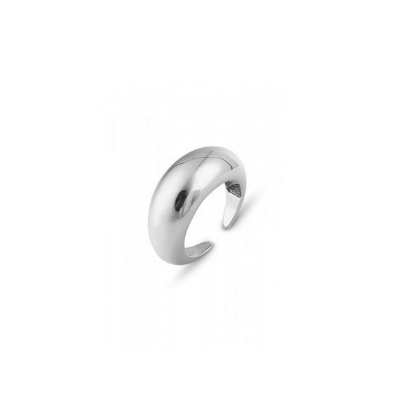 Sterling Silver Dome Crescent Ring - Spero London