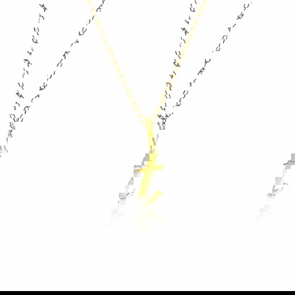 191P0791019 Alphabet Letter T Diamond pendant in 9ct Yellow Gold Front