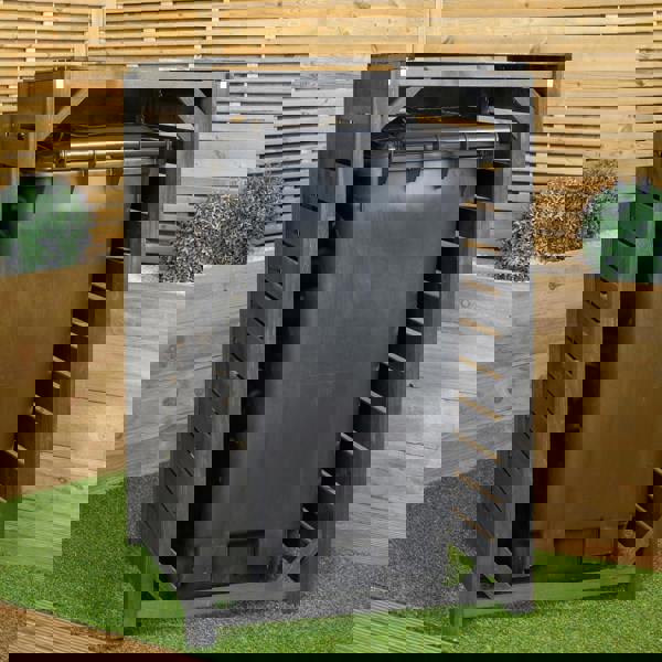 Samuel Alexander 74cm x 1.16m Outdoor Wooden Garden Wheelie Bin Store Storage for 1 Bin in Anthracite