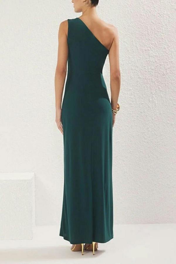 WOVCOR Maxi Evening Dress with Accessory Detail
