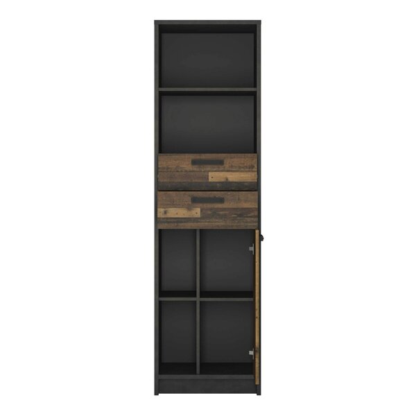 Wyld Haus Brooklyn Bookcase in Walnut and Dark Matera Grey