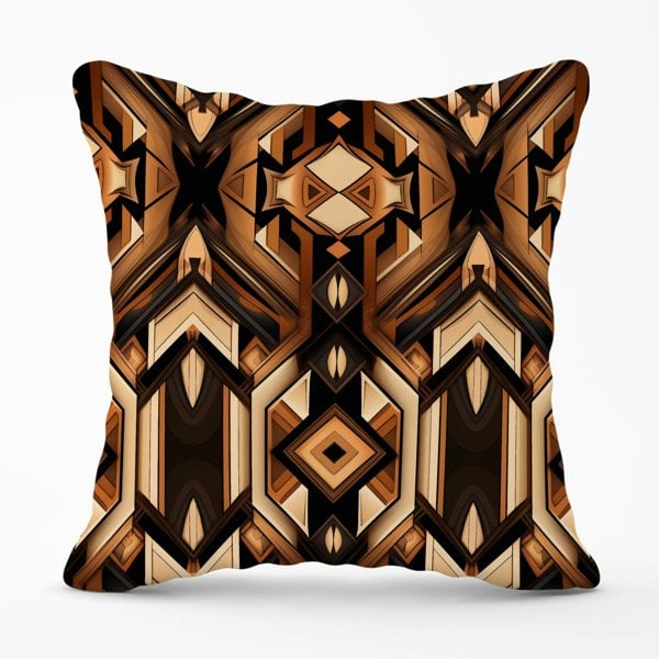 Warren Reed Black And Brown Intricate Pattern Cushions