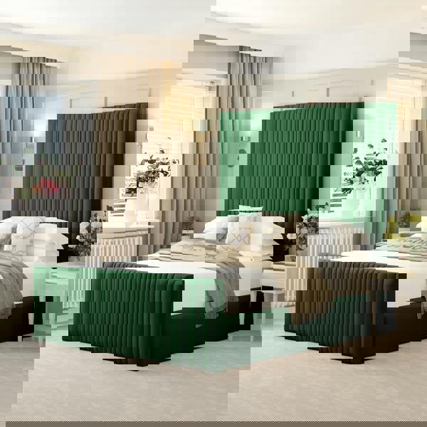 Bed Choices Plush Velvet Aspire Bed Frame with Headboard