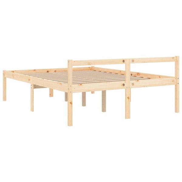 Berkfield Bed Frame 140x190 cm Solid Wood Pine