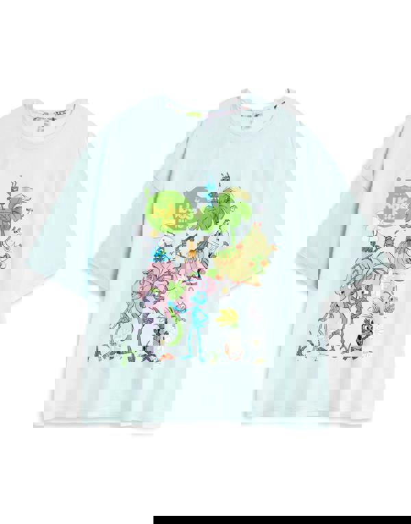 Disney Womens Blue Bugs Life Short Sleeve Long Leg Pyjama Set