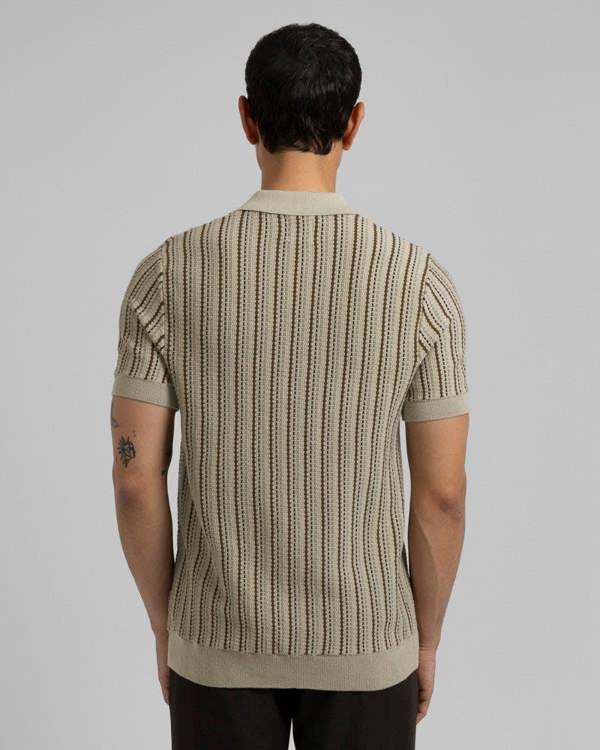 Steel & Jelly Bow - Stripe Knitted Polo Shirt