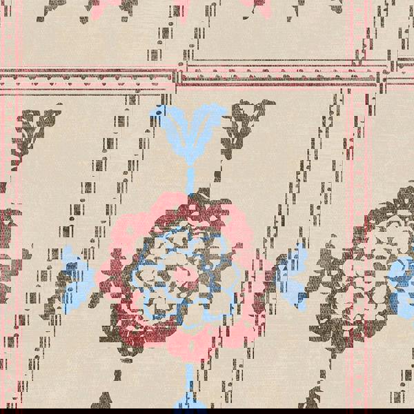 Joules Garden Floral Grid Wallpaper | Red/Blue