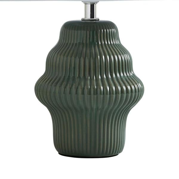 Alanna Green Ribbed Ceramic Table Lamp
