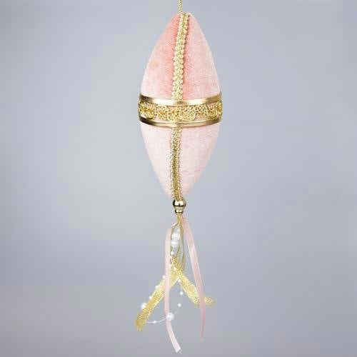 7x30cm Light Pink Oval Drop Christmas Bauble Hanging Decorations, Pack of 3 image 6