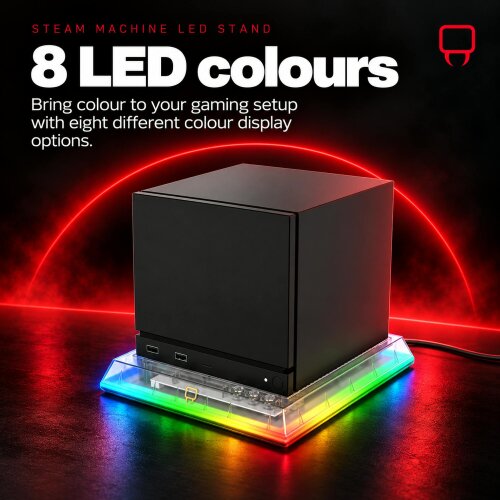 Venom Steam Machine LED Console Stand with 8 Colour RGB Lighting and Ventilated Base