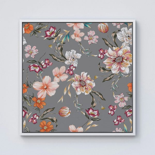 Warren Reed Peony, Lily, Tulip, Daisy Colorful Framed Canvas