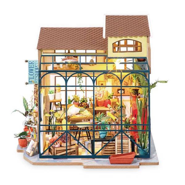 Dyzi 258 Piece Emily’s Flower Shop 3D Dollhouse Puzzle