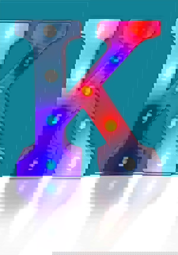 St Helens Battery Operated RGB Letter   With Remote Control Letter K