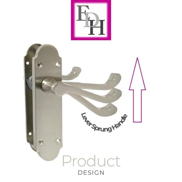 EDH Door Hardware Satin Chrome Modern Fresh Epsom Internal Door Handles