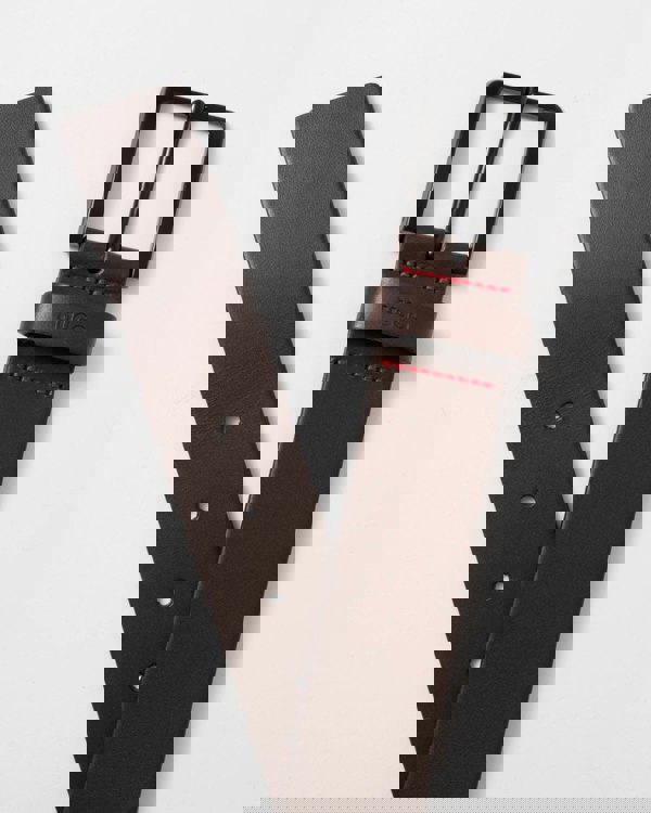 HUGO Gioni Mens Leather Belt NOS - Dark Brown 202