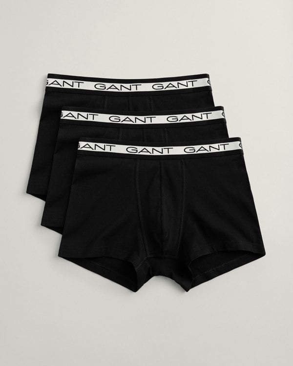 GANT CORE Mens 3 Pack Trunks Black