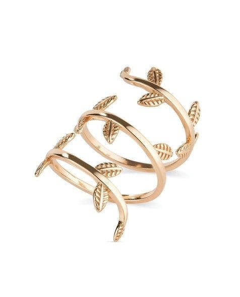 Thick 18K Gold Statement Leaf Ring - Rings - Elk & Bloom