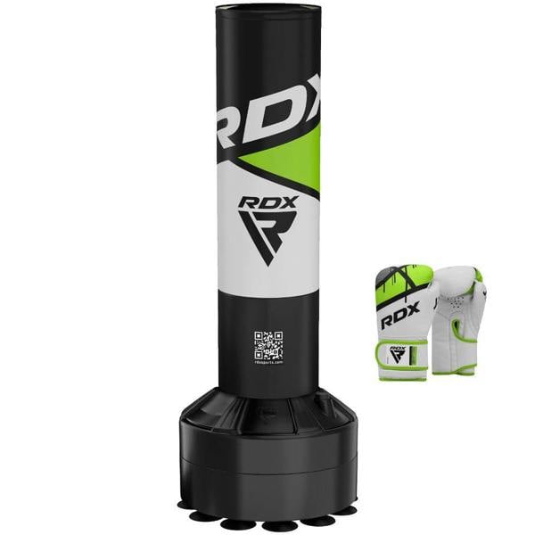 RDX Sports FREE STANDING KIDS PUNCH BAG GREEN-4FT + GLOVE J7 WHITE/GREEN-6OZ