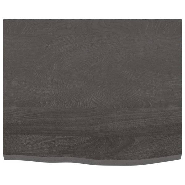 Berkfield Table Top Dark Grey 60x50x2 cm Treated Solid Wood Oak