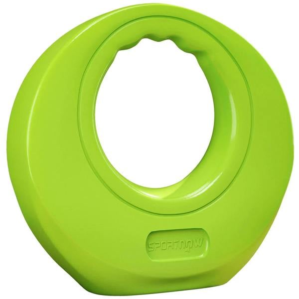 Green SPORTNOW kettlebell with wide handle, rounded weight body