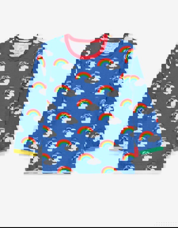 Organic Multi Rainbow Print Long - Sleeved T-Shirt - Toby Tiger UK Retail