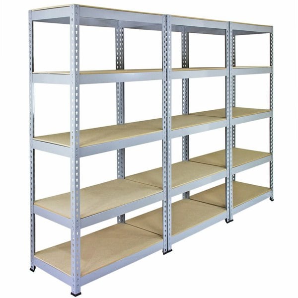 Monster Racking 3 x Q-Rax Metal Racking Units 90 x 50 x 180cm Grey