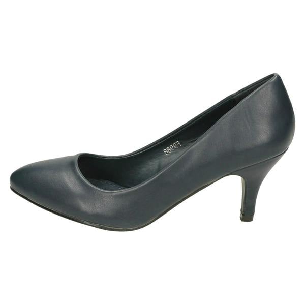 Spot On Ladies Spot On Mid Heel Pointed Toe Court Shoes