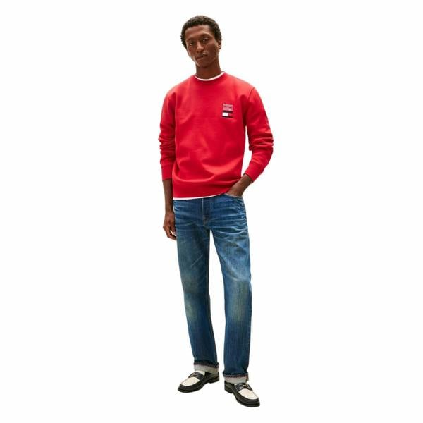 Tommy Hilfiger Mens Embroidered Logo Sweatshirt - Red - 