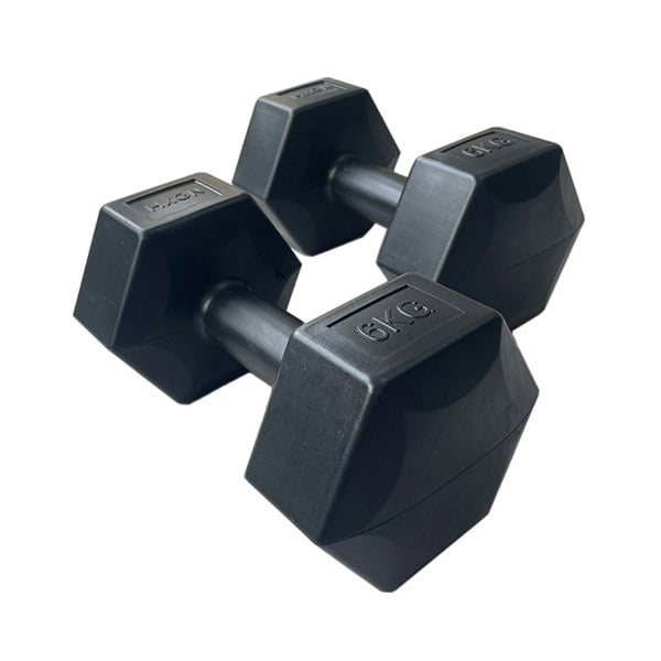 HXGN 2 x 6kg Hex Dumbbells