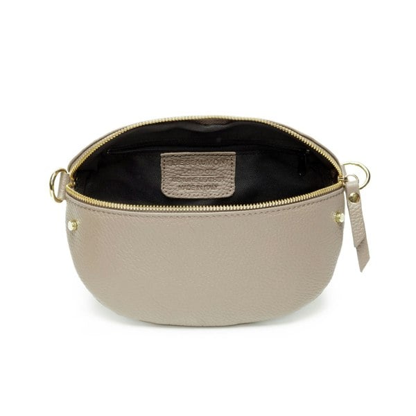 Elie Beaumont Sling Bag - Mink Grey with Python Stripe Strap