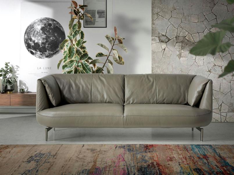 Angel Cerdá Grey leather sofa 6036/6037