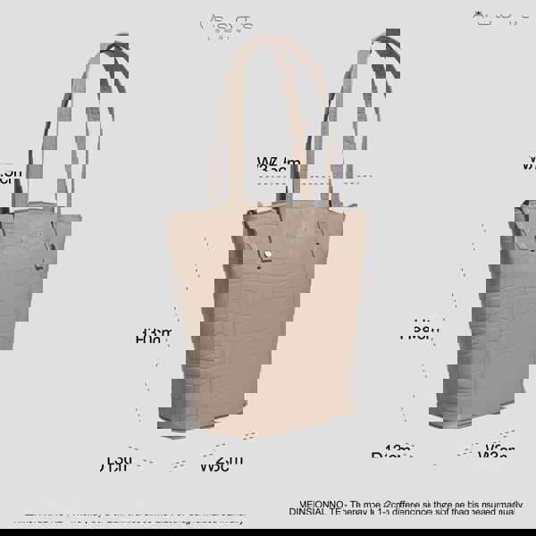 Assots London 'MELANIE' Nude Croc Real Leather Unlined Bucket Bag