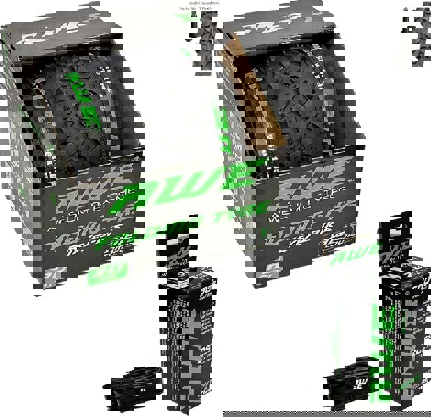 Awe 1 x AWERide Folding Tyre 26 x 1.95 cm MTB and  x AWE Inner Tube 26" x 1.75-2.125 Schrader Valve