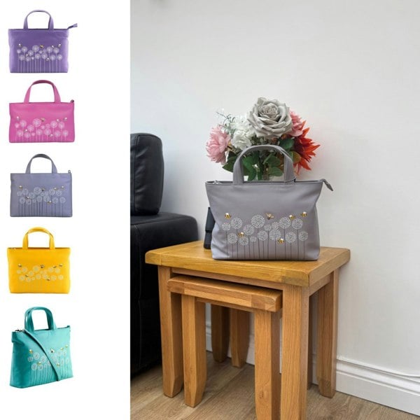 Mala Leather Moonflower Bee & Flowers Multiway Leather Grab Bag