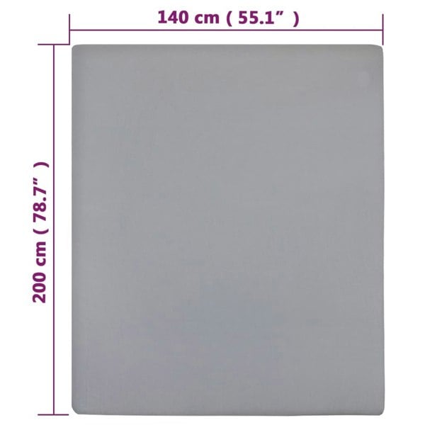 Berkfield Jersey Fitted Sheet Grey 140x200 cm Cotton