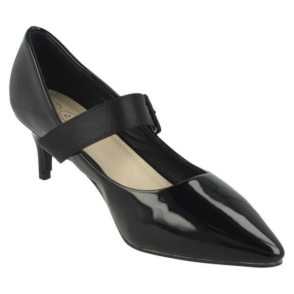 Spot On Ladies Spot On Chunky Buckle Strap Court Shoes F90059
