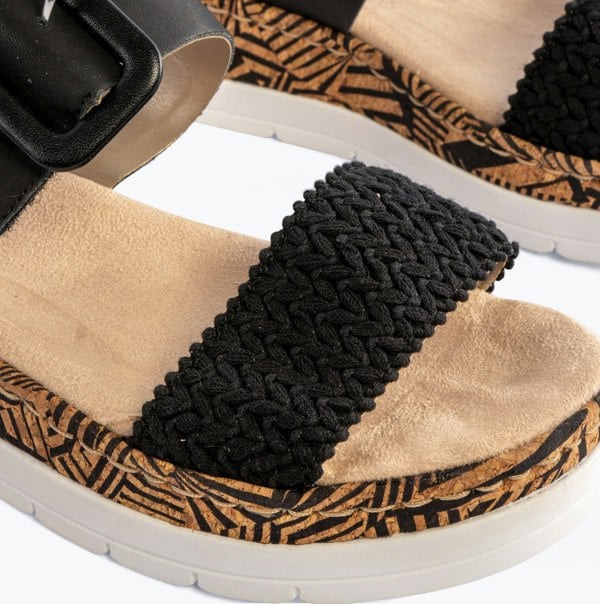 Rieker V3950-00 Womens Sandals - Black