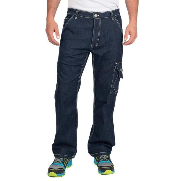 Goodyear Mens Denim Stretch Cargo Trousers - Navy - 