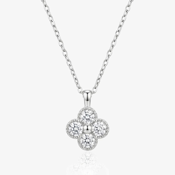 Muchv White Clover Necklace in 14k Gold or Silver