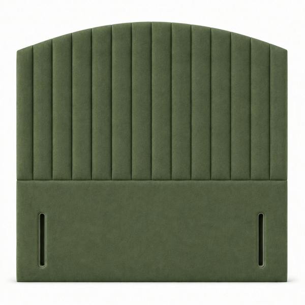 Great British Beds Curve Small Line Headboard - Green Plush