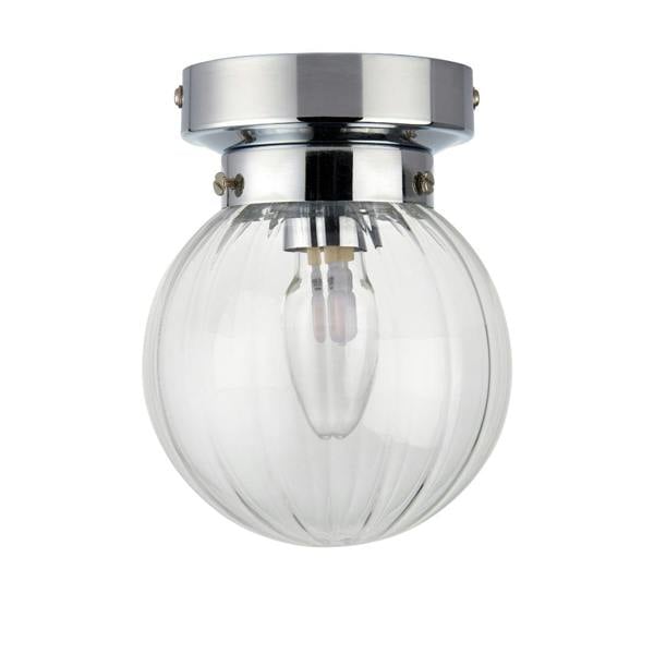 Pagazzi Lighting Amelie IP44 Flush Polished Chrome Ceiling Light