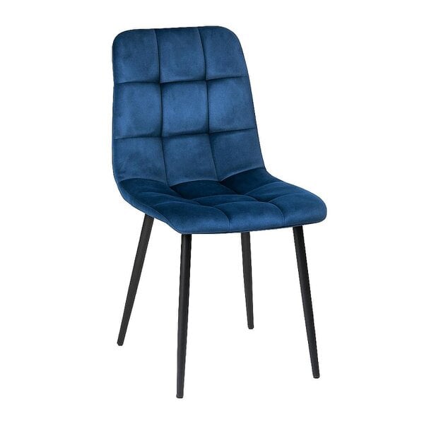 Kosy Koala Modern Wood Effect Dining Table Set With 4 Blue Velvet Chairs Dining Room Furniture