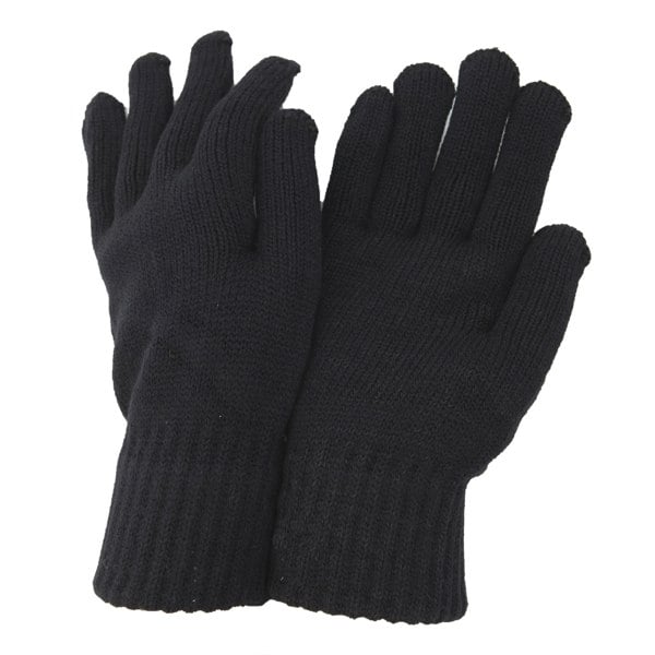 Universal Textiles CLEARANCE - Mens Thermal Knitted Winter Gloves - Black