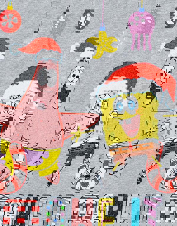 SpongeBob SquarePants Unisex Kids Grey Make it Merry Short Sleeved T-Shirt