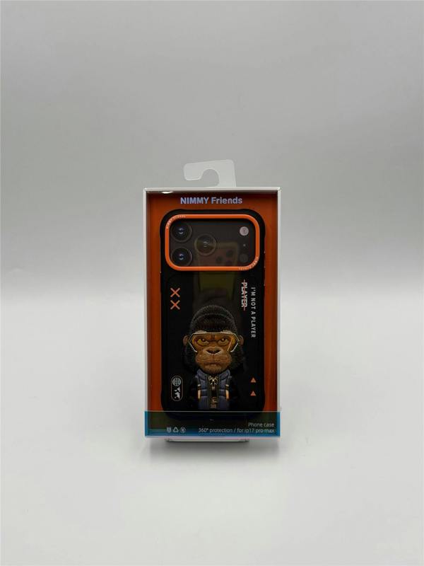 Nimmy Friends Nimmy Cool & Cute 2.0 Gorilla Case with MagSafe for iPhone 17 Pro Max 6.9" Black Orange - N-KMLL-IP17-PRO-MAX-016