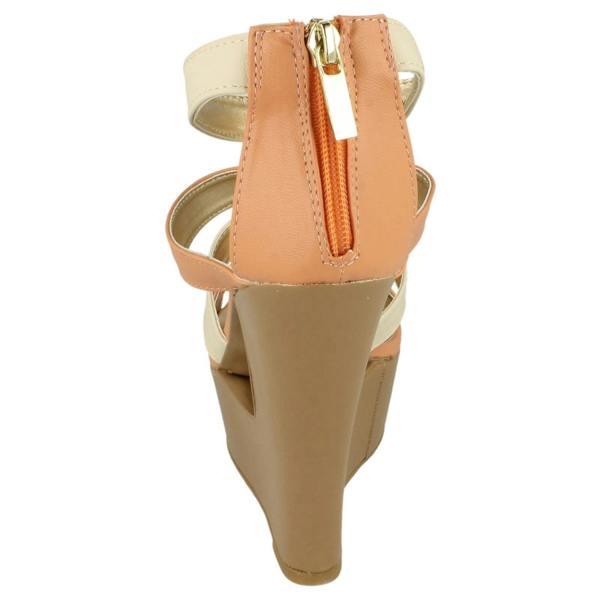 Anne Michelle Ladies Anne Michelle Cut Out Wedge T-Bar Sandals