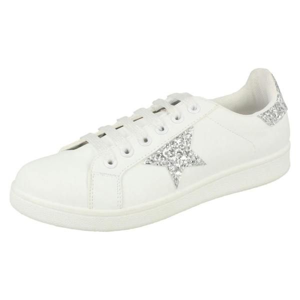 Spot On Ladies Spot On Glitter Star Pumps