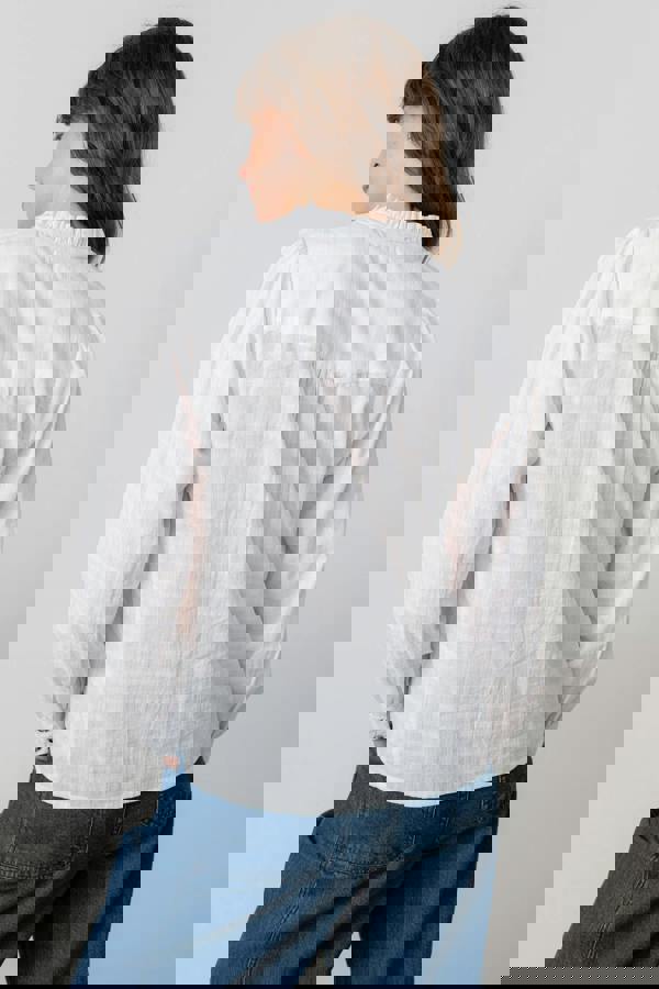 Lily & Me Wayfaring Cotton Check Blouse White