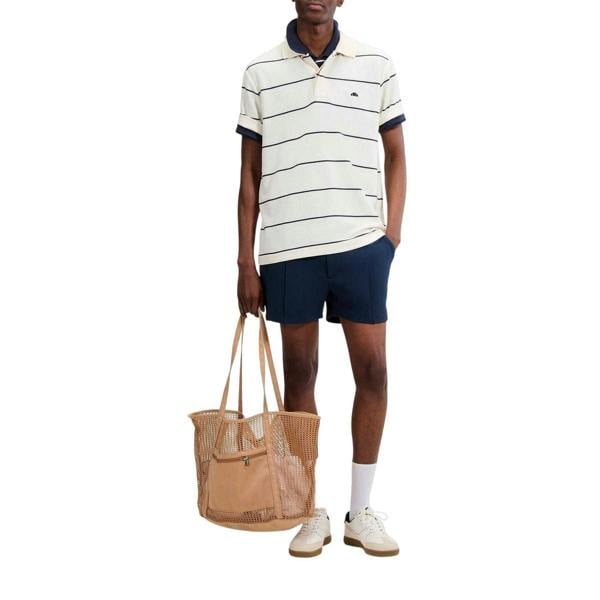 Ellesse Mens Cimetta Striped Polo Shirt - Off White - 